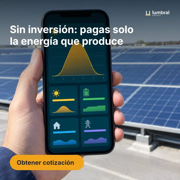 Sin inversión: pagas solo la energía que produce